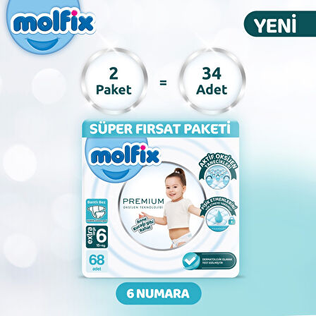 Molfix Premium Süper Fırsat Paketi 6 Beden 68 Adet