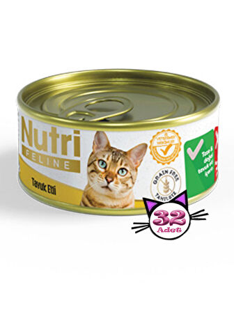 Nutri Feline 85Gr Tavuk Etli 32Adet Yaş Kedi Maması