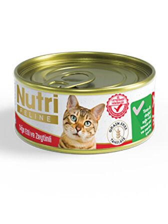 Nutri Feline 85Gr Sığır Etli Zeytinli 12Adet Yaş Kedi Maması