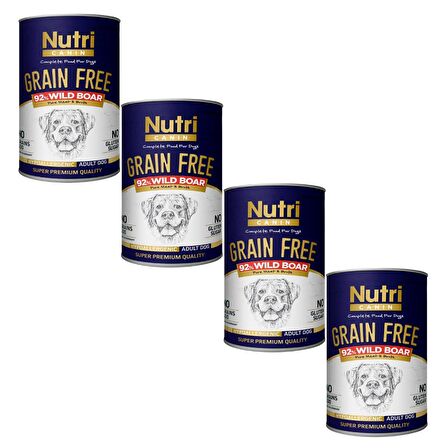 Nutri Canin %92 Domuz Etli 400Gr Tahılsız Yaş Mama 4Adet