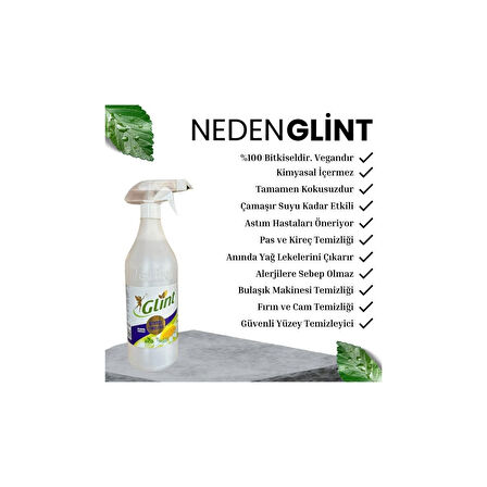 1 Litre %100 Bitkisel Çok Amaçlı Temizleyici Vegan Leke Çıkarıcı - Yağ Çözücü