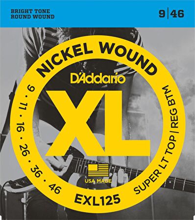 EXL125 09 Elektro Gitar Teli Set Super Tops-Reg.buttoms(.009)