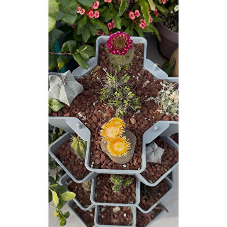 Yonca Bahçe Kulesi - Gri Katlı Saksı