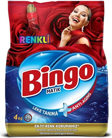 Bingo Renkli Toz Çamaşır Deterjanı 4 kg x 2li Toplam 8kg