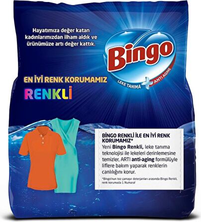 Bingo Renkli Toz Çamaşır Deterjanı 4 kg x 2li Toplam 8kg