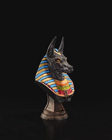 Antik Mısır Tanrısı Anubis Büst-Figür-Biblo 15 CM (Orta Boy)