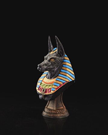 Antik Mısır Tanrısı Anubis Büst-Figür-Biblo 15 CM (Orta Boy)