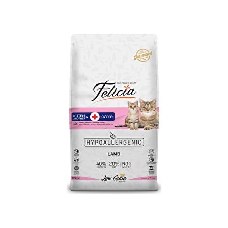 Felicia Az Tahıllı Yavru Kuzu Etli HypoAllergenic Kedi Maması 12 Kg