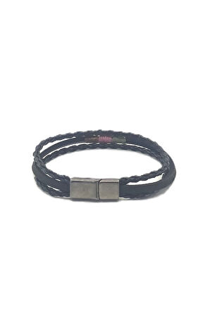 UNİSEX MIKNATIS KİLİTLİ DERİ BİLEKLİK