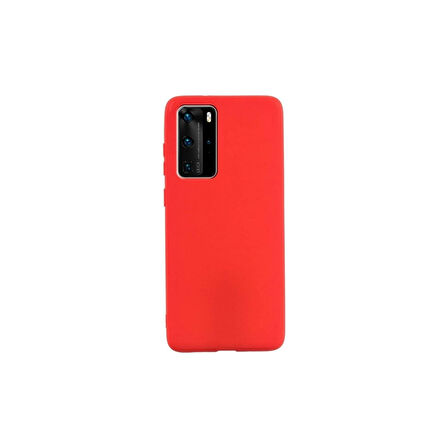 Teleplus Huawei P40 Pro Kılıf Premier Silikon Esnek Koruma Kırmızı