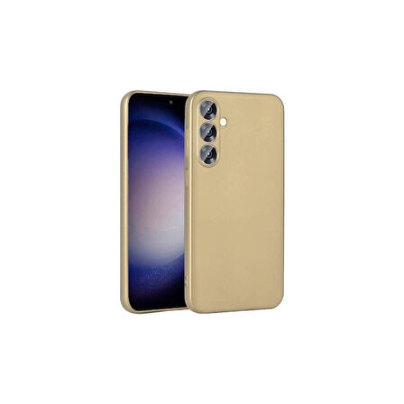 Teleplus Samsung Galaxy S24 Plus Kılıf Premier Kamera Korumalı Mat Silikon Gold