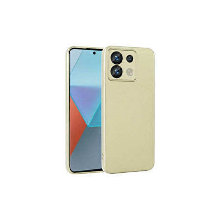 Teleplus Xiaomi Redmi Note 13 Pro 5g Kılıf Premier Kamera Korumalı Mat Silikon Gold