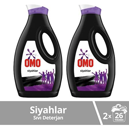 Omo Sıvı Çamaşır Deterjanı Siyahlar Için Siyahları Korur Zorlu Lekeleri Çıkarır 1690 ml 2 Adet