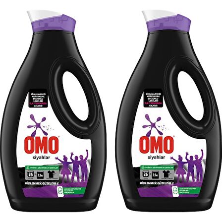Omo Sıvı Çamaşır Deterjanı Siyahlar Için Siyahları Korur Zorlu Lekeleri Çıkarır 1690 ml 2 Adet