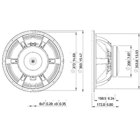 Lavoce WAF154.02 Çıplak Hoparlör 15'' 1600 Watt