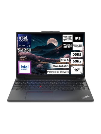 Lenovo ThinkPad E16 G2 Dizüstü Bilgisayar 32 GB RAM 512 GB SSD Intel Ultra 5 125U 16 İnç IPS Windows 11 Pro