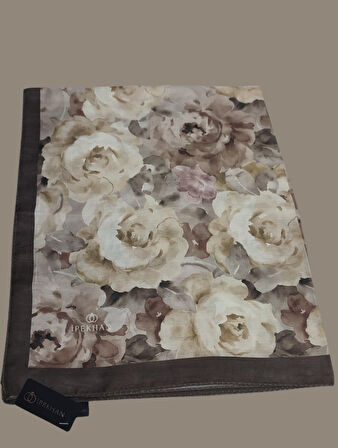 Kahve Winter Bloom Soft Şal