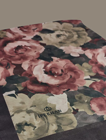 Bordo Winter Bloom Soft Şal