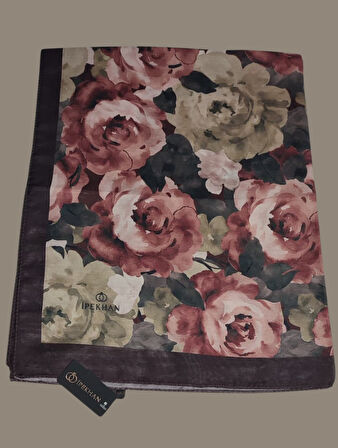 Bordo Winter Bloom Soft Şal