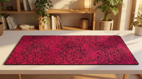 ORYN Abstract Matrıx / Magenta Maze Edition | 80x30 Gaming Mousepad - (3mm Kalınlık)