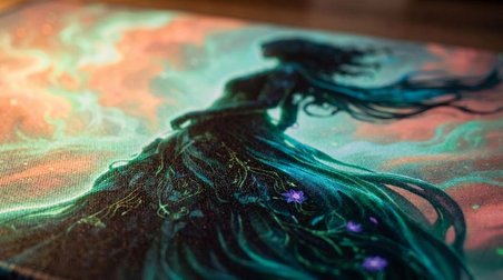 ORYN Ethereal Shadows / Jade Radiance Edition |  90x40 Gaming Mousepad - (3mm Kalınlık)