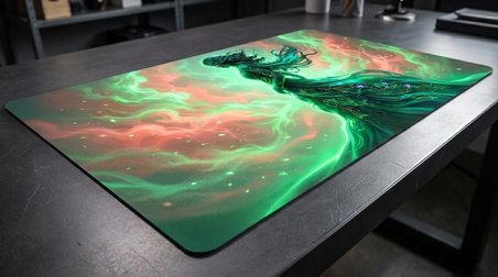 ORYN Ethereal Shadows / Jade Radiance Edition |  90x40 Gaming Mousepad - (3mm Kalınlık)