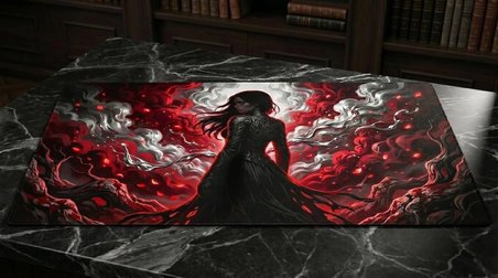 ORYN Ethereal Shadows / Crimson Enigma Edition | 70x30 Gaming Mousepad - (3mm Kalınlık)
