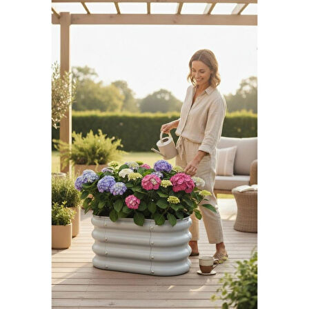 Modüler Yükseltilmiş Bahçe Yatağı Yükseltilmiş Sebze Yatağı Çiçeklik No:0 (60X34) Gri