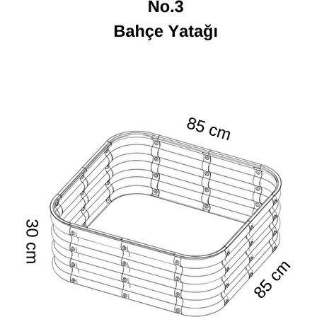 Modüler Yükseltilmiş Bahçe Yatağı Yükseltilmiş Sebze Yatağı No:3 (85X85) Bej