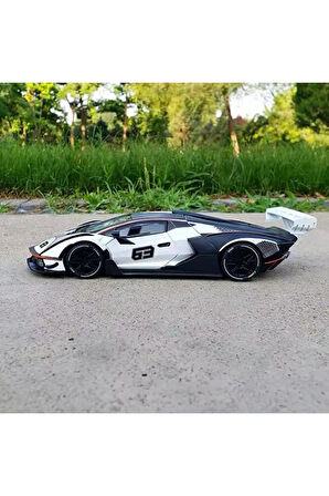 1:24 Lamborghini SCV12 Beyaz Diecast Model Araba Lamborghini Oyuncak Araba