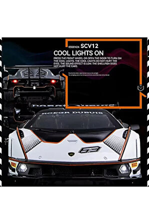 1:24 Lamborghini SCV12 Beyaz Diecast Model Araba Lamborghini Oyuncak Araba