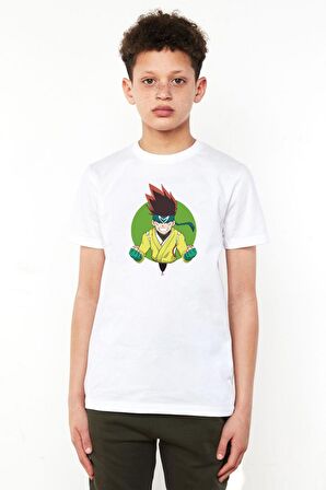 Beyblade Arman Kusaba Beyaz Çocuk Bisikletyaka Tshirt