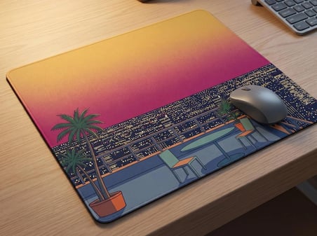 ORYN Night Drive / Skyline Edition | 50x40cm Gaming Mousepad - (3mm Kalınlık)