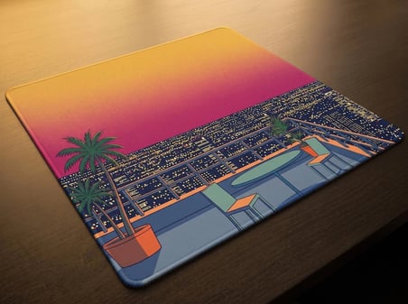 ORYN Night Drive / Skyline Edition | 50x40cm Gaming Mousepad - (3mm Kalınlık)
