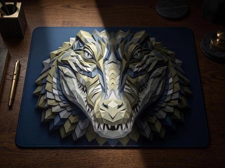 ORYN Origamenagerie / Crocodile Edition | 48x40cm Gaming Mousepad - (3mm Kalınlık)