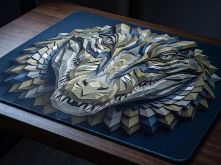 ORYN Origamenagerie / Crocodile Edition | 48x40cm Gaming Mousepad - (3mm Kalınlık)