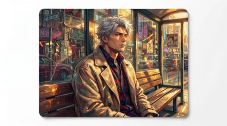 ORYN Stray Light / Bench 04 Edition | 48x40cm Gaming Mousepad - (3mm Kalınlık)