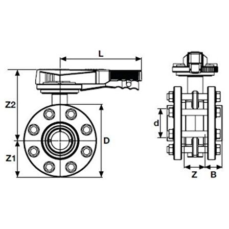 PVC FLANŞLI KELEBEK VANA ( Ø 125 ) ( 1 ADET )