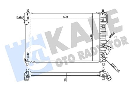 95227752 RADYATÖR SU AVEO (OTOMATİK) T250-T255 1.4-16V