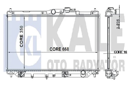 19010-P45-G01 RADYATÖR SU ACCORD 90-93 / ROVER 16mm A-T BRAZING