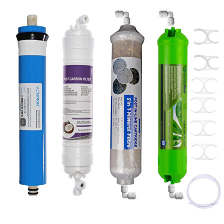 WaterGold Su Arıtma 75GPD Membran, Tatlandırıcı, Mineral ve Alkalin Filtre