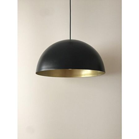 Mylight Metal Sarkıt Siyah Içi Sarı 40 cm Cap