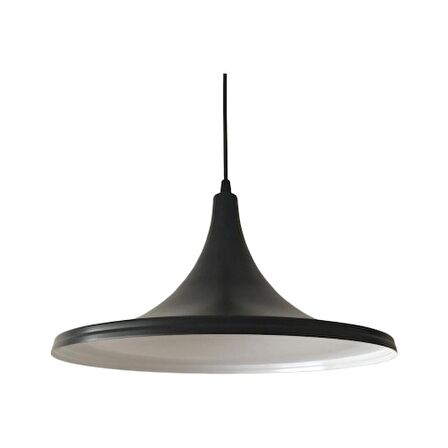 Mylight Retro Mat Siyah Içi Beyaz Sarkıt Avize 35 cm