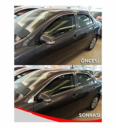 Toyota Corolla Cam Çerçevesi Nikelajı Komple 2007-2012 arası modeller