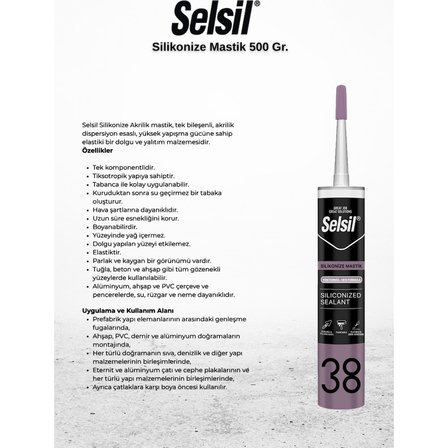 Selsil Silikonize Bej Mastik 500 Gr. 3 Adet