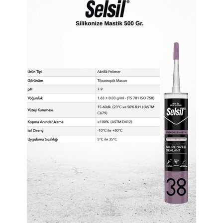 Selsil Silikonize Bej Mastik 500 Gr. 3 Adet