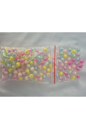 Rengarenk Yuvarlak Delikli Boncuk Bileklik Kolye Takı Yapım Malzemeleri 2