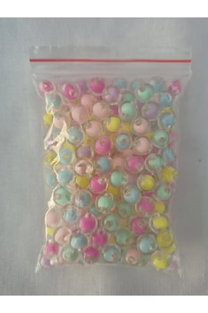 Rengarenk Yuvarlak Delikli Boncuk Bileklik Kolye Takı Yapım Malzemeleri 2