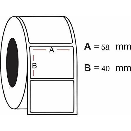 PİA Etiket 40 x 58 mm 5.000 Adet Terazi Etiketi 500 Sarımlı 10 Rulo