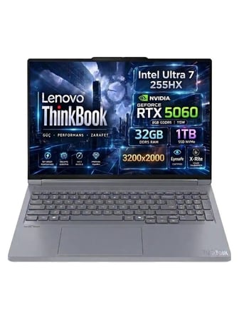 Lenovo ThinkBook 16p G6 IAX Dizüstü Bilgisayar Intel Core Ultra 7 255HX RTX 5060 32 GB DDR5 1 TB SSD Gri